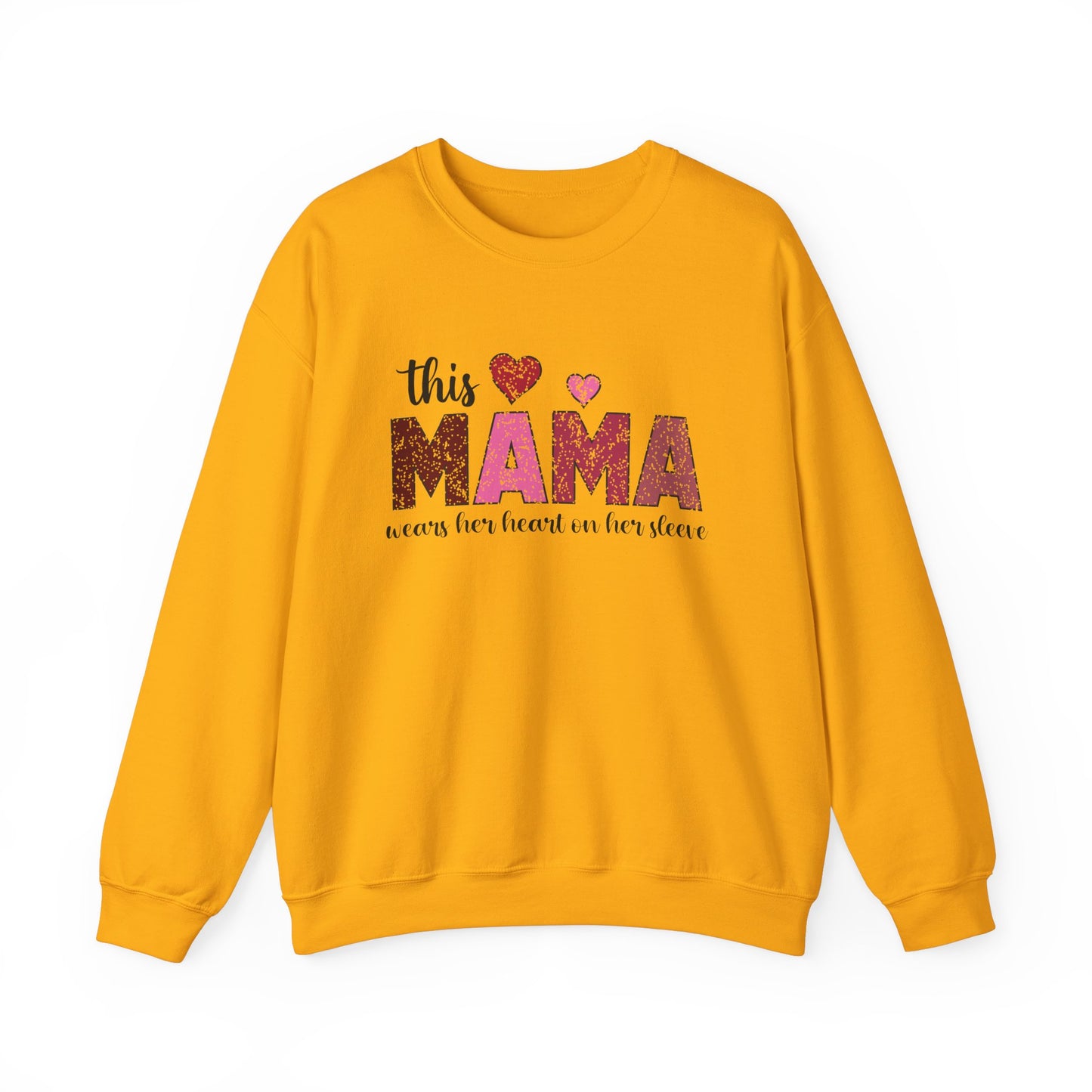 This Mama Wears Her Heart On Her Sleeve Sweatshirt, Heart On Sleeve Kids Names Sweater, Mama Hoodie, Kids Names Sweatshirt