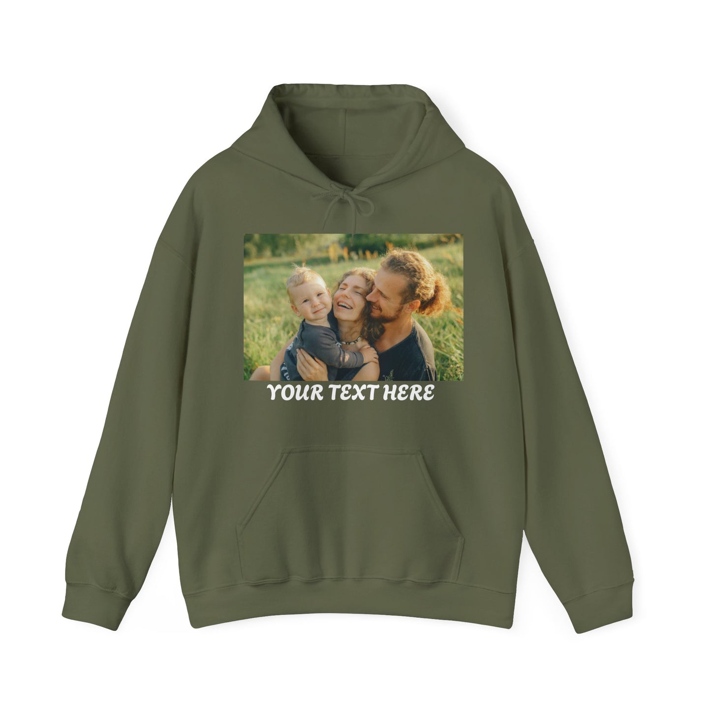 Custom Family Photo and Text Hoodie