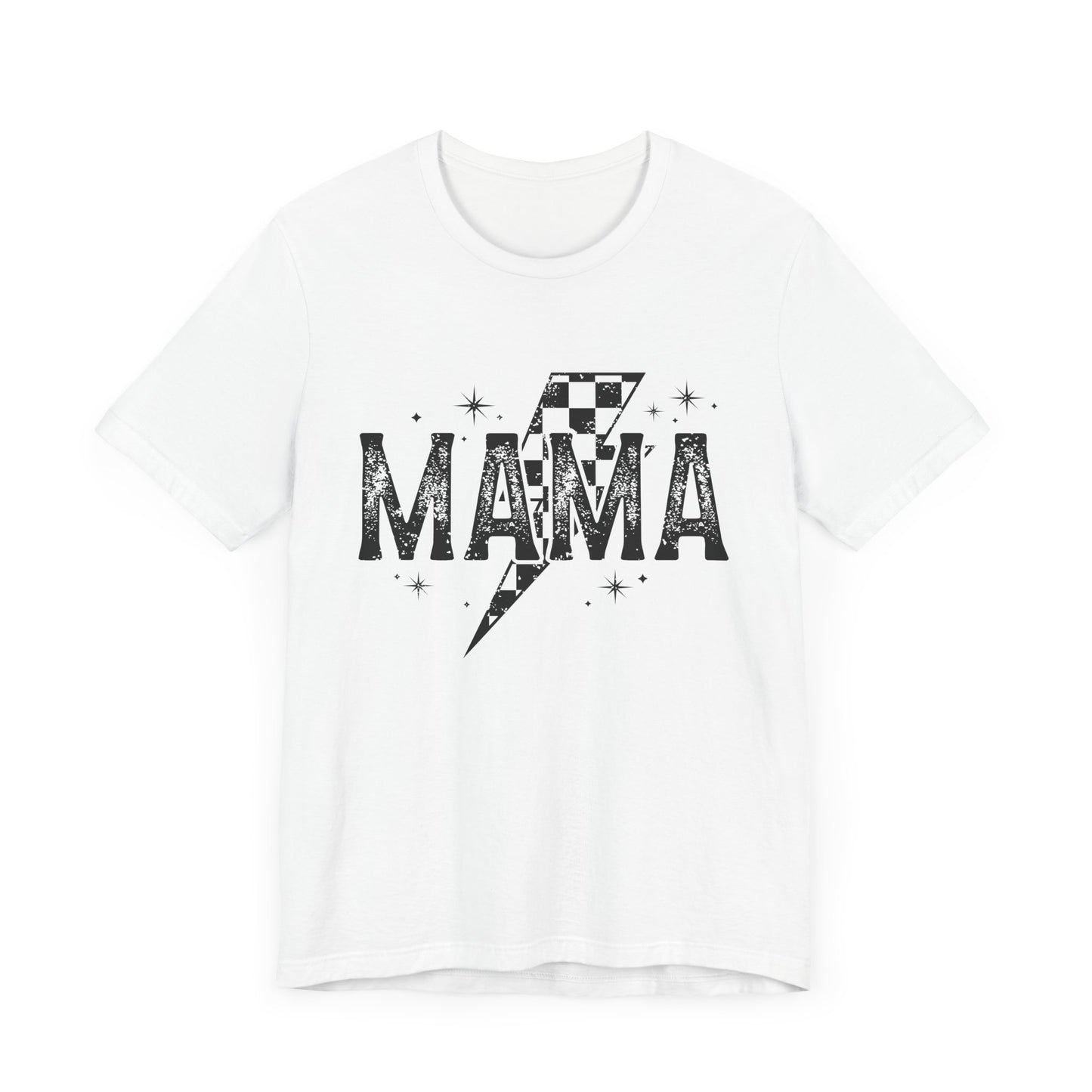 Retro Mama Lightning Bolt Shirt, Lightning Bolt Mama Shirt, Retro Mom Tee, Trendy Mama Shirt, Checkered Retro, Comfort Colors Tee