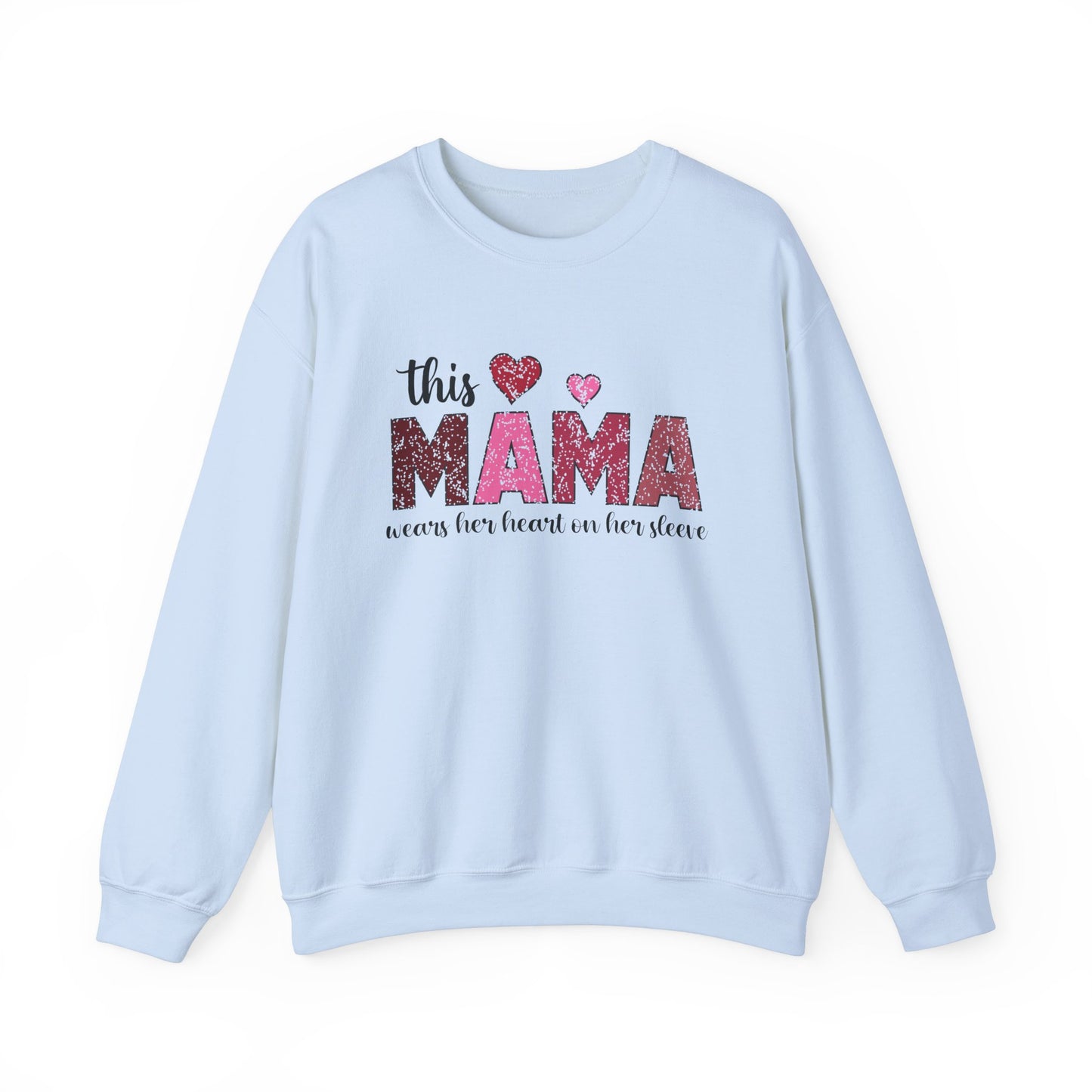 This Mama Wears Her Heart On Her Sleeve Sweatshirt, Heart On Sleeve Kids Names Sweater, Mama Hoodie, Kids Names Sweatshirt