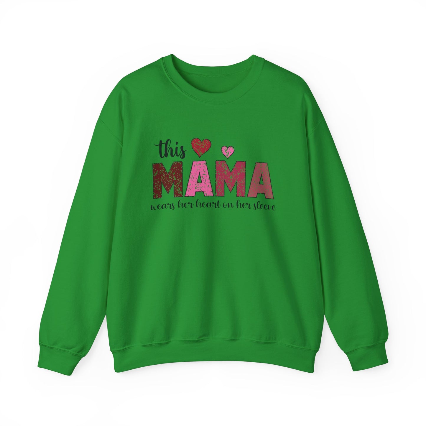 This Mama Wears Her Heart On Her Sleeve Sweatshirt, Heart On Sleeve Kids Names Sweater, Mama Hoodie, Kids Names Sweatshirt