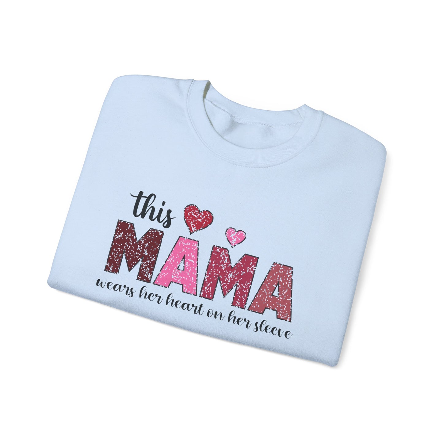 This Mama Wears Her Heart On Her Sleeve Sweatshirt, Heart On Sleeve Kids Names Sweater, Mama Hoodie, Kids Names Sweatshirt